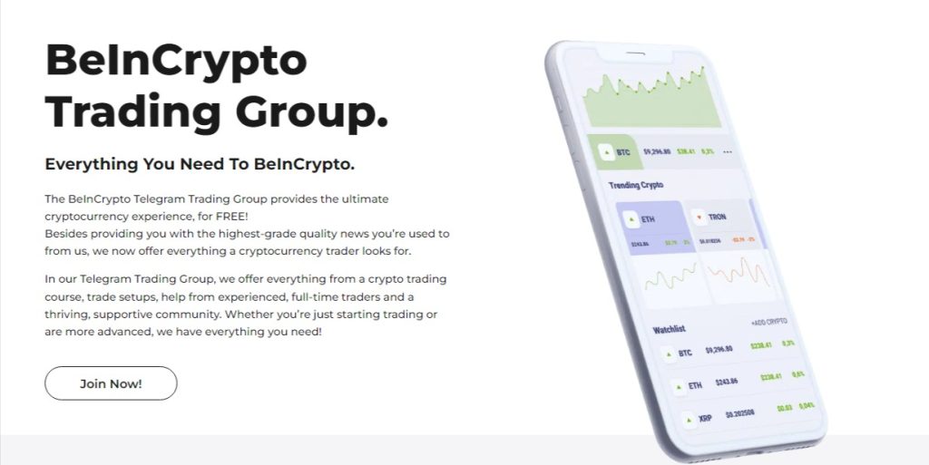 Join the FREE BeInCrypto Telegram Trading Group now!Need help trading? Want access to a free trading course? Trading setups? We have it all, check it out now!